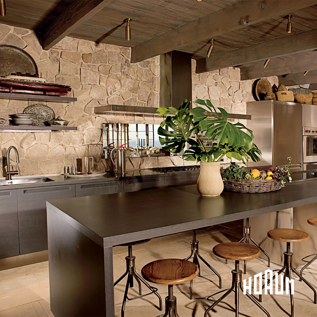 Kitchen With Wall Stone Just One Wall 